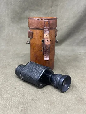 WW2 British Army  Graticued Prismatic x 6 Monocular & Leather Case