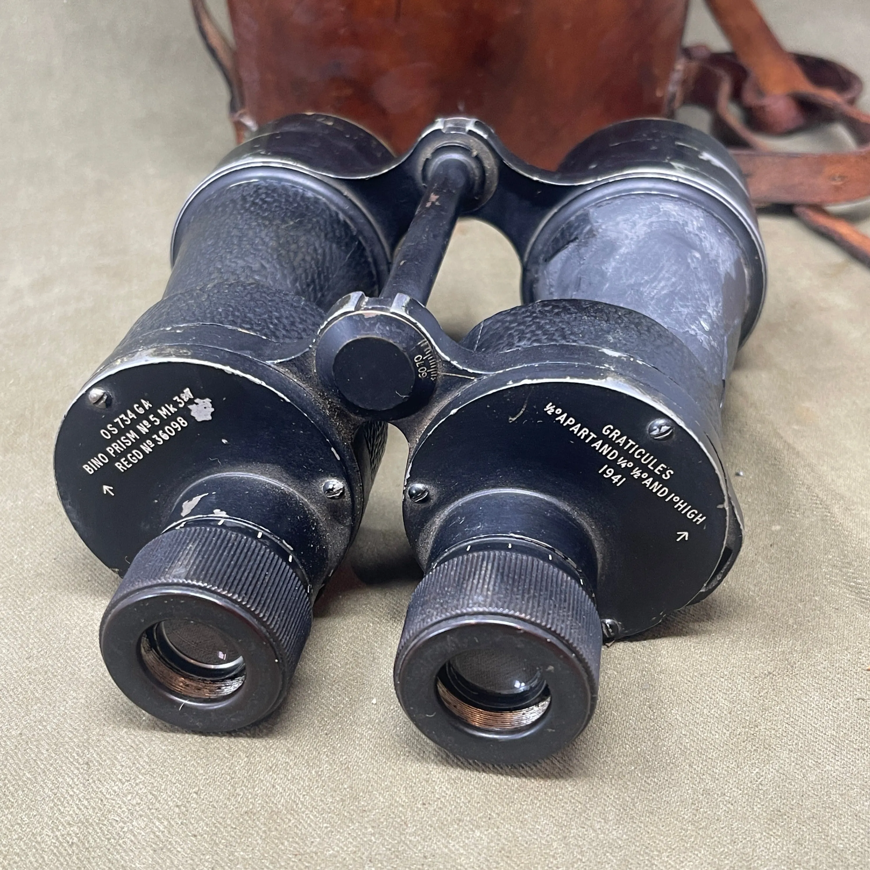 WW2 Pair of British No5 Prismatic Binoculars 1941 Dated