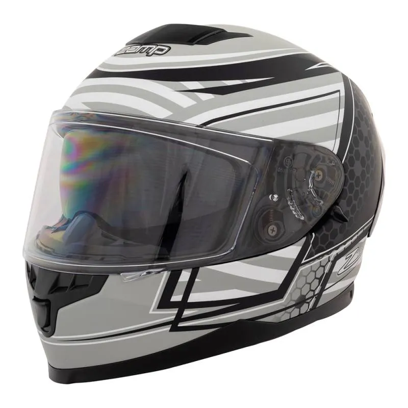 Zamp FR-4 Helmet - Matte Gray Graphic